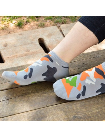 Mens Colorful Boat Socks Pure Cotton Soft Warm Breathable Tube Socks