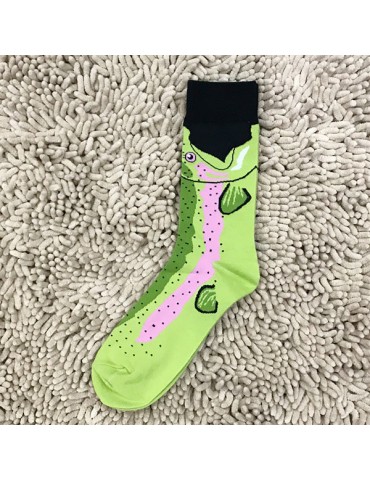 Men Unisex Cotton Salmon Crocodile Zebra Pattern Funny Socks Casual Breathable Warm Tube Couple Sock