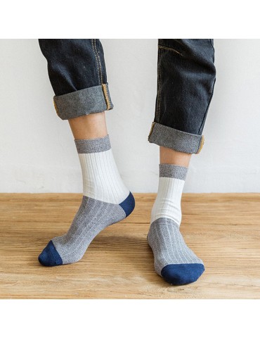 Mens Skin-friendly Deodorant Fashion Cotton Sports Socks Casual Comfortable Middle Tube Socks