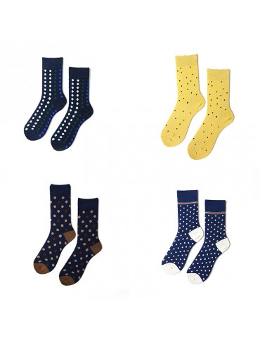 Men Women Couple Small Dot Warm Winter Middle Tube Socks Casual Breathable Cotton Good Elastic Socks