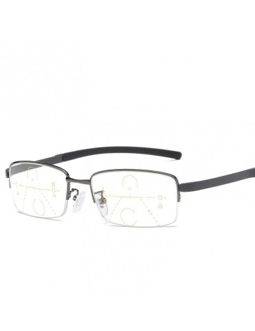 Unisex Light Metal Resin Multi-focus Anti-fatigue Vogue Computer Square Reading Glasses