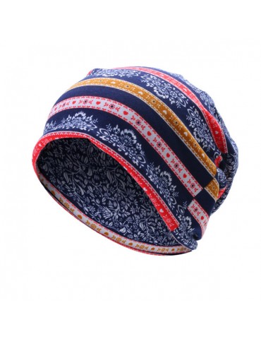 Women Flowers Cotton Skullies Beanies Cap Casual Warm Bonnet Hat Both Cap And Scarf Use