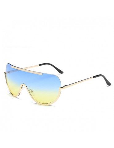 Oversized Clear Lens UV400 Sunglasses One Lens Half Frame Sun Glasses For Women And Men