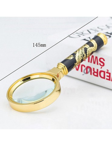 Detachable Plastic Frame Glass Lens Chinese Dragon Style Portable 8X Magnifying Glass